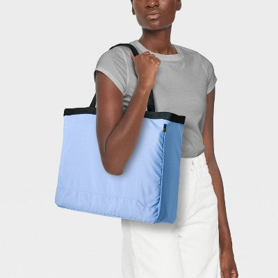 Daypack Packing Tote Bag - Open Story Blue: Travel Softside Twill Handbag