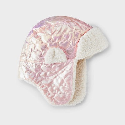 Girls' Heart Quilt Trapper Hat - Cat & Jack Pink