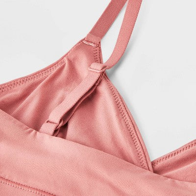Girls' 2pk Fits All Triangle Bra  art class Sand Beige/Rose Red L