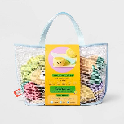 Plush Food Play Set - Gigglescape: Kitchen Toy for Toddlers, Includes Play Vegetables & Fruit, 18 Pieces