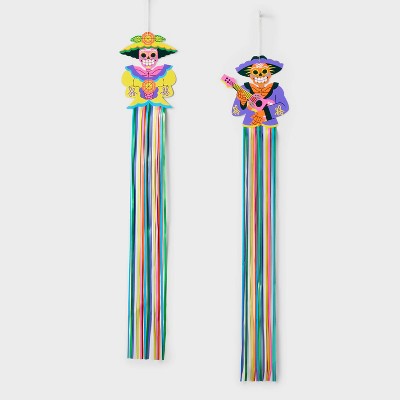 Dia de Muertos 2pc Hanging Calavera