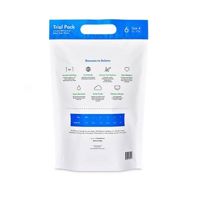 Believe Baby Premium Viscose Made from Bamboo Disposable Diapers - Size 4 - 6ct