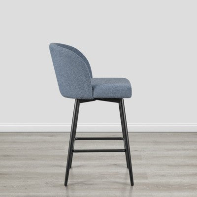 Spruce&Spring 27" Swivel Counter Height Bar Stool with Metal Legs, Set of 2, Blue Fabric (LOCAL PICKUP ONLY)