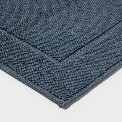 21"x34" Spa Plush Bath Mat Slate Blue - Threshold