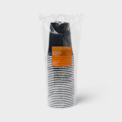 Halloween Disposable Solid Cups - Black - 18oz/30ct - up&up