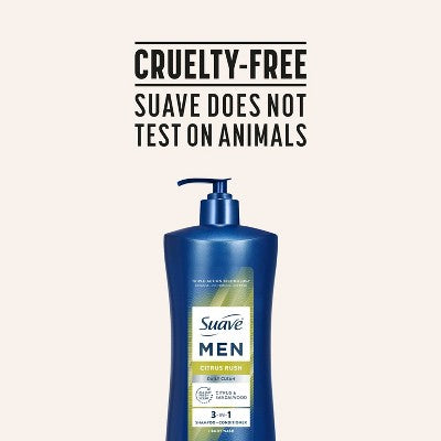 Suave Men 3-in-1 Pump Shampoo + Conditioner + Body Wash - Citrus Rush - 28 fl oz