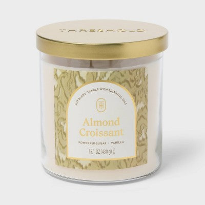 2 Wick 15.1oz Lidded Jar Candle Almond Croissant - Threshold
