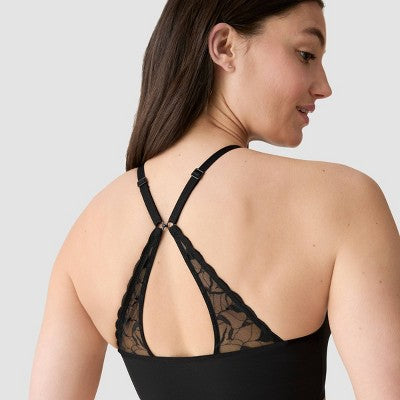 True & Co. Women's Everybody Boost Plunge Bra - Black L