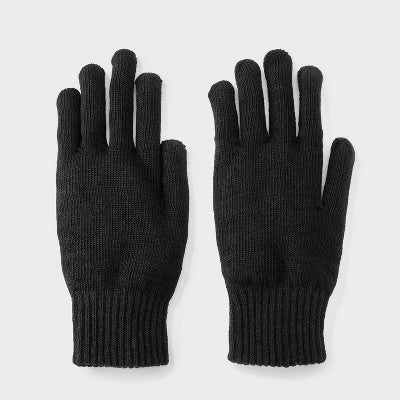 Men's Knit Tech Touch Gloves - Goodfellow & Co Black One Size Fits Most