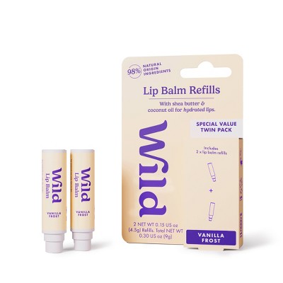 Wild Cosmetics Vanilla Frost Lip Balm Refill - 0.3oz/2pk: Moisturizing, Clear, Lip Treatment