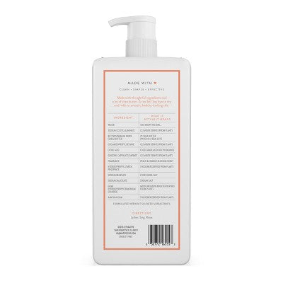 Native Moisturizing Body Wash Shea Butter for Women & Men - 24hr Hydration - Peach & Orange Blossom - Sulfate Free - Paraben Free - 18 fl oz