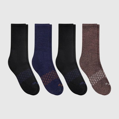 Hanes Men's 4pk Crew Socks Pack, Absolute Comfort, Cushioned Performance Socks for Men - Blue/Orange/Black 6-12