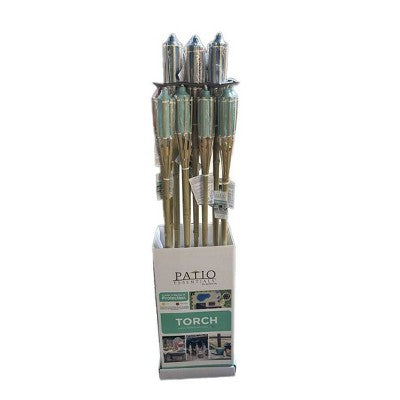 Patio Essentials 60.04" Basic Painted Bamboo Outdoor Torch Blue/Coral Red/Light Teal Blue (LOCAL PICKUP ONLY)