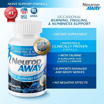 NeuropAway Nerve Support Formula Capsules Peripheral Nerve Health Support Dietary Supplement 60 Ct