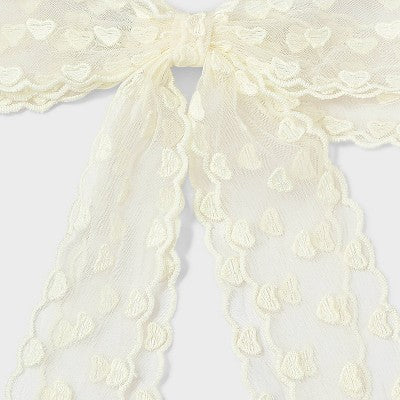 Girls' Heart Lace Bow Barrette - Cat & Jack Cream