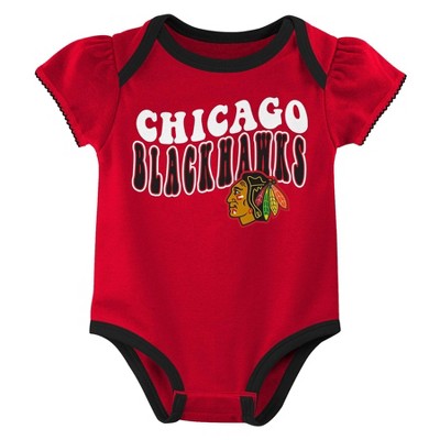 NHL Chicago Blackhawks Infant Girls' 3pk Bodysuits - 3-6M
