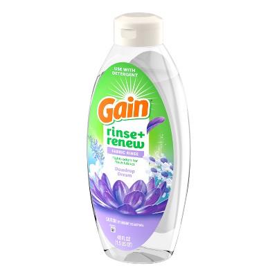 Gain Rinse + Renew Fabric Rinse - Dewdrop Dream - Rinse Out Odors - 48 fl oz
