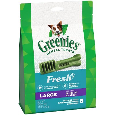 Greenies Large Chewy Dental Dog Treats Fresh Spearmint - 12oz/8ct
