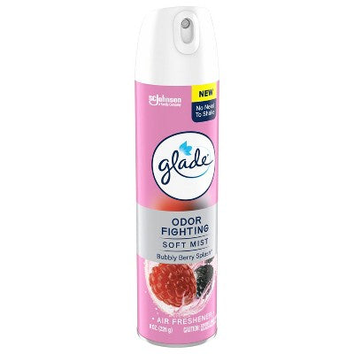 Glade Odor Fighting Soft Mist Aerosol Room Air Freshener - Bubbly Berry Splash - 8oz