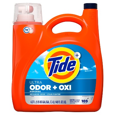 Tide Ultra Odor Defense + Oxi HE Deep Cleaning Concentrated Liquid Laundry Detergent 105 Loads - 148 fl oz
