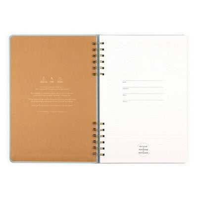 Altitude 160pg Ruled Journal 7.25"x10.5" Split Twin WireSeafoam Blue
