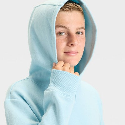 Boys' Active Comfort Fleece Hoodie Sweatshirt - All In Motion Sky Blue S