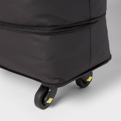 Collapsible Rolling Tote Black - Brightroom