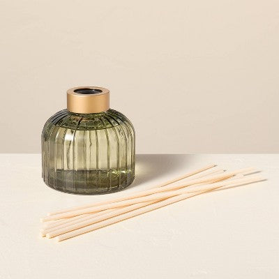 8.45 fl oz Ribbed Glass Diffuser Bergamot - Hearth & Hand with Magnolia
