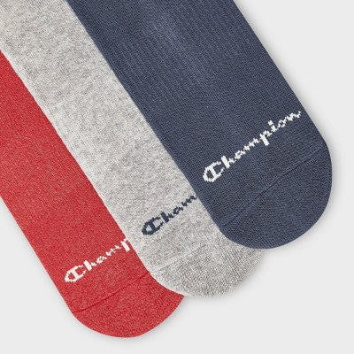 Champion Women's Embroidered 3pk Crew Socks - Navy