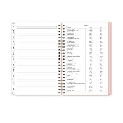 Blue Sky 5"x8" 2025-2026 Weekly/Monthly Wirebound Planner Frosted Glitter Sorbet Pink