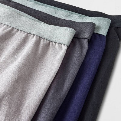 Men's Support Pouch Boxer Briefs 4pk - Goodfellow & Co Black/Blue/Gray XXL: Cotton Blend, Mid Rise, Mesh Liner