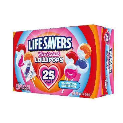 Life Savers Valentine's Swirled Lollipops Exchange Box Candies - 8.8oz/25ct