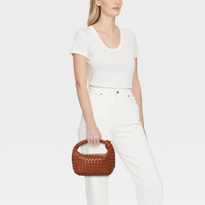 Mini Woven Handbag Clutch - A New Day Brown
