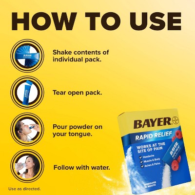 Bayer Rapid Relief Aspirin Powder - Raspberry - 20ct