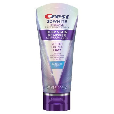 Crest 3D White Deep Stain Remover Daily Toothpaste - Dazzling Mint - 2.1oz