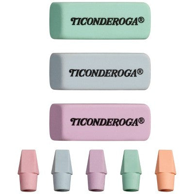Ticonderoga 15ct Erasers Pastel