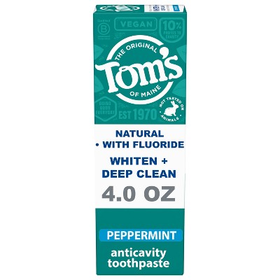 Tom's of Maine Whiten+ Deep Clean Whitening Toothpaste with Fluoride - Peppermint - 4.0oz
