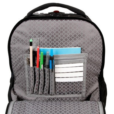 J World Duo 18" Rolling Backpack and Lunch Bag - Black