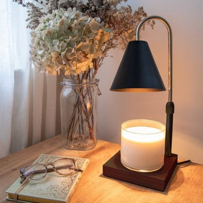 Sparoom Candle Lamp Warmer Black Metal Shade: Electric Fragrance Dispenser, Contemporary Decor Style