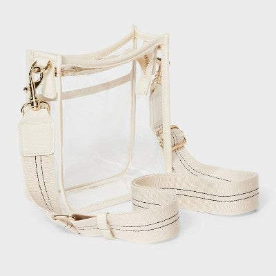 Everyday Crossbody Bag For Stadium - Universal Thread Stucco Clear: TPU Shell, Detachable Strap, 57.25" Max Length