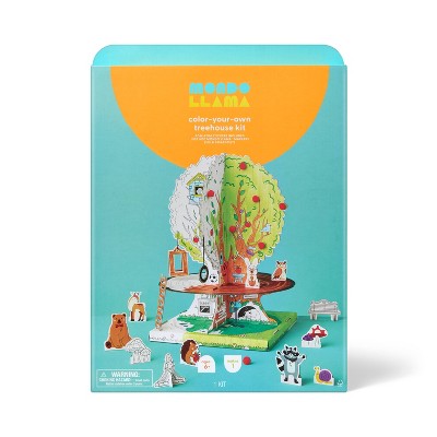 Summer Craft Tabletop Tree House Coloring Activity Kit - Mondo Llama
