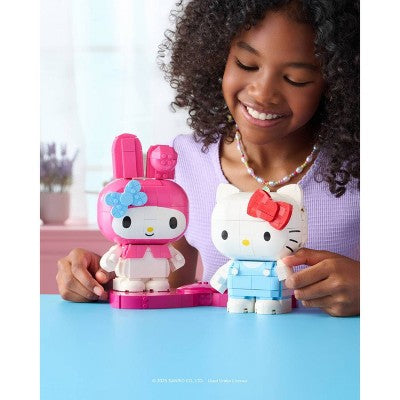 BLDR Deluxe Large-Form Buildable Character - Hello Kitty & My Melody: 742-Piece Plastic Set for Creative Thinking