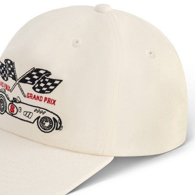 Concept One Women's Racecar Cotton Baseball Hat - White: Adjustable Twill Cap with Hook and Loop Fastener