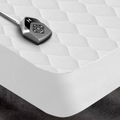 Biddeford Full Electric Heated Quilted Mattress Pad: 10 Heat Settings, Cotton-Poly Blend, Fits 16" Depth