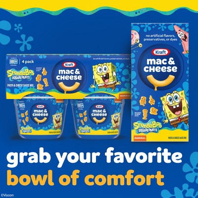 Kraft Spongebob Shapes Mac and Cheese Microwaveable Cups - 7.6oz/4ct