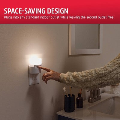 Energizer Half Cup Dimmable Light Sensing LED Nightlight White