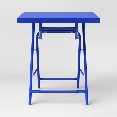 Metal Slat Folding Table Blue - Room Essentials (LOCAL PICKUP ONLY)