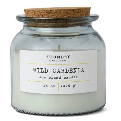 Foundry Candle Co. Glass Wild Gardenia and Ylang Ylang Jar Candle with Lid 15oz