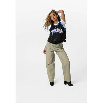 NBA Philadelphia 76ers Women's White Crop Jersey - M