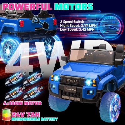 24V 2-Seater Kids Ride-On Truck - Remote Control, Switchable 4WD/2WD, Music & Functional Shovel for Ages 3+ Black (LOCAL PICKUP ONLY)